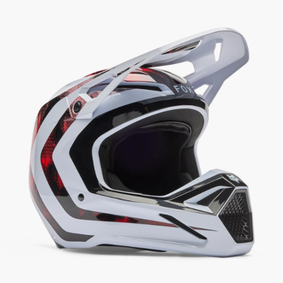 Casque V1 Kairos Blanc/Rouge fluorescent