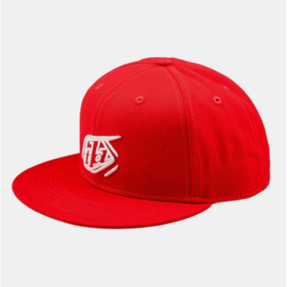 Casquette Écusson Snapback Flat Bill Rouge