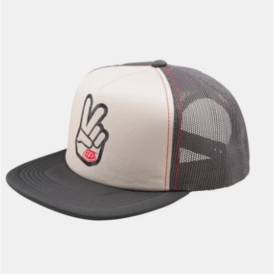 Casquette Trucker Snapback Peace Out Vintage Blanc / Carbone